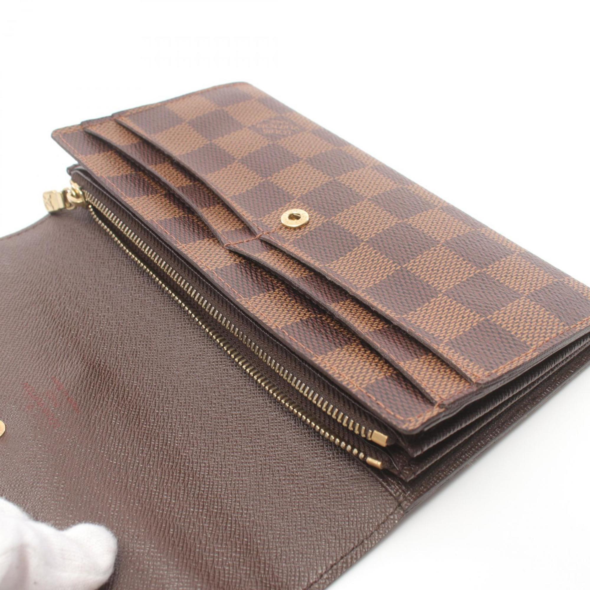 Louis Vuitton LOUIS VUITTON Portefeuille Sarah Bi-fold Long Wallet Coated Canvas Leather Damier Women's Brown N61734