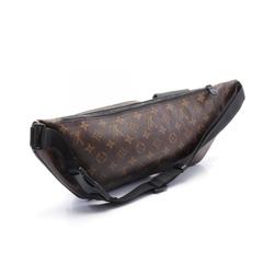 Louis Vuitton Christopher Bum Bag Waist Body Coated Canvas Leather Monogram Macassar Men's Brown Black M45337