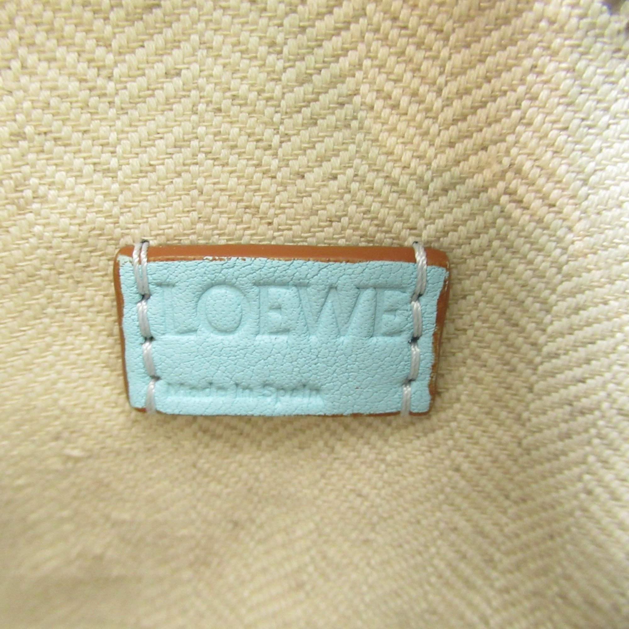 LOEWE Puzzle Bag Nano Chain Shoulder Leather Women's Blue A510U98X01