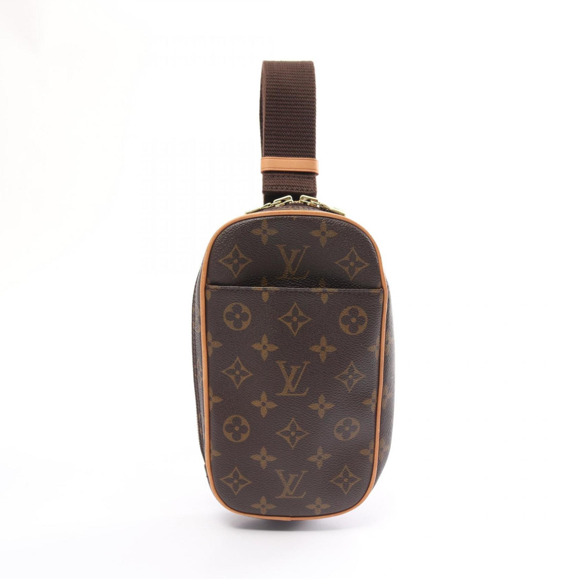 Louis Vuitton LOUIS VUITTON Pochette Ganju Waist Bag Body Coated Canvas Leather Monogram Men's Women's Brown M51870