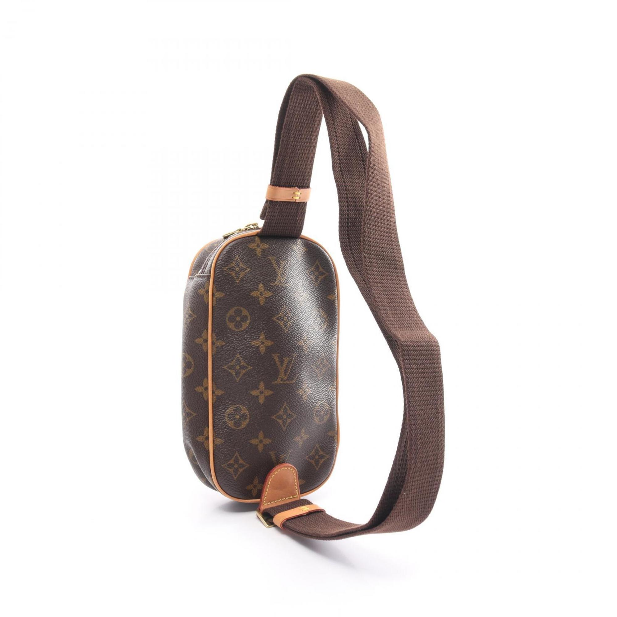 Louis Vuitton LOUIS VUITTON Pochette Ganju Waist Bag Body Coated Canvas Leather Monogram Men's Women's Brown M51870