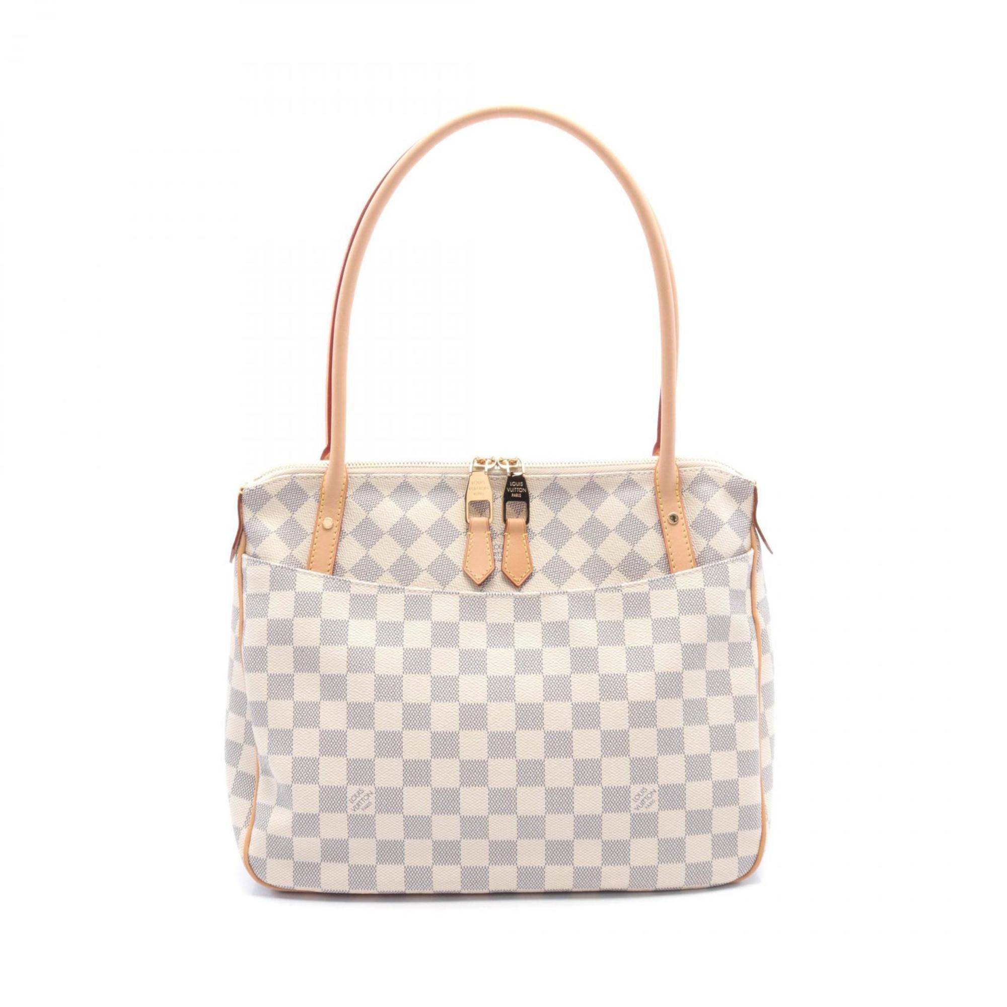 Louis Vuitton Figeli PM Shoulder Bag Coated Canvas Leather Damier Azur Women's White N41176