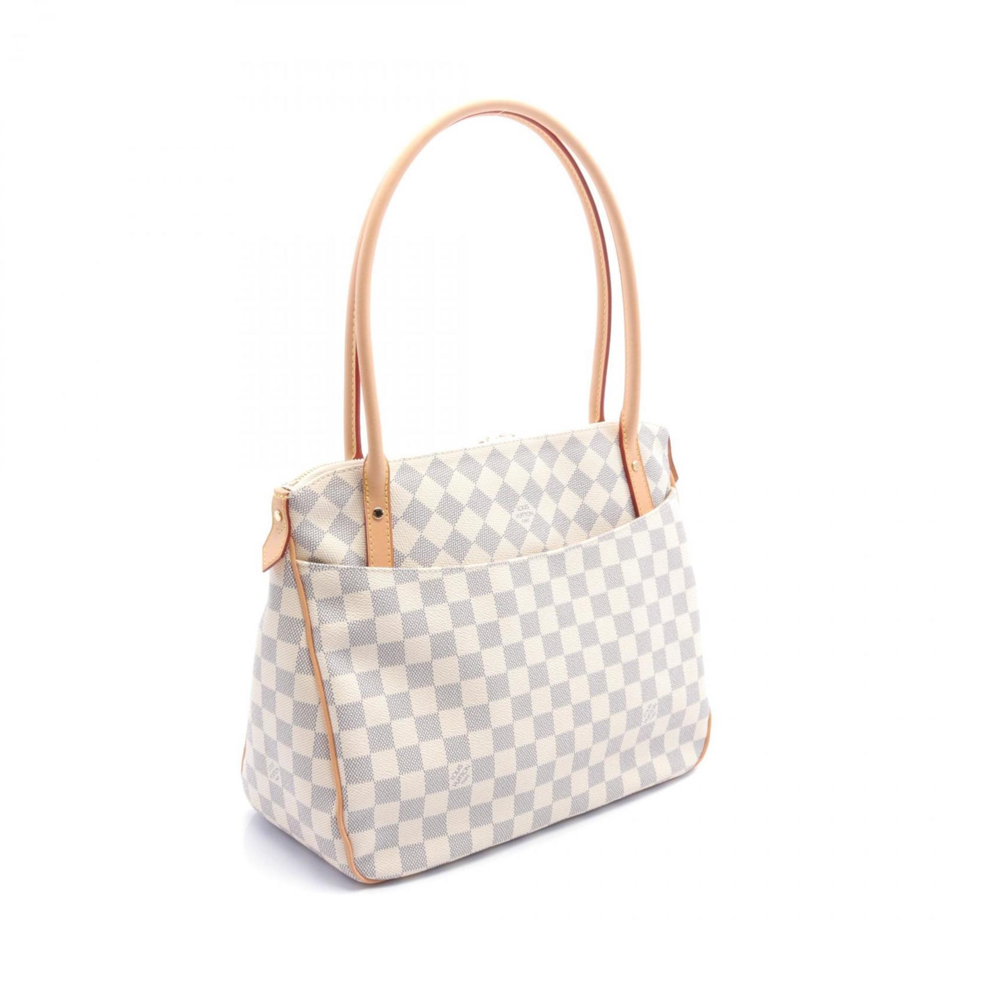 Louis Vuitton Figeli PM Shoulder Bag Coated Canvas Leather Damier Azur Women's White N41176