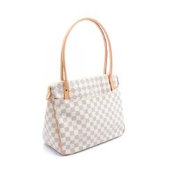 Louis Vuitton Figeli PM Shoulder Bag Coated Canvas Leather Damier Azur Women's White N41176