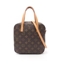 Louis Vuitton Spontini Handbag Bag Coated Canvas Leather Monogram Women's Brown M47500