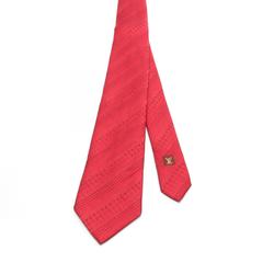 LOUIS VUITTON Monogram Micro Damier Stripe Necktie Clothing Silk Men's Red