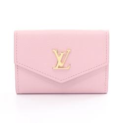 Louis Vuitton LOUIS VUITTON Portefeuille Lock Tri-fold Wallet Leather Taurillon Women's Pink M80088