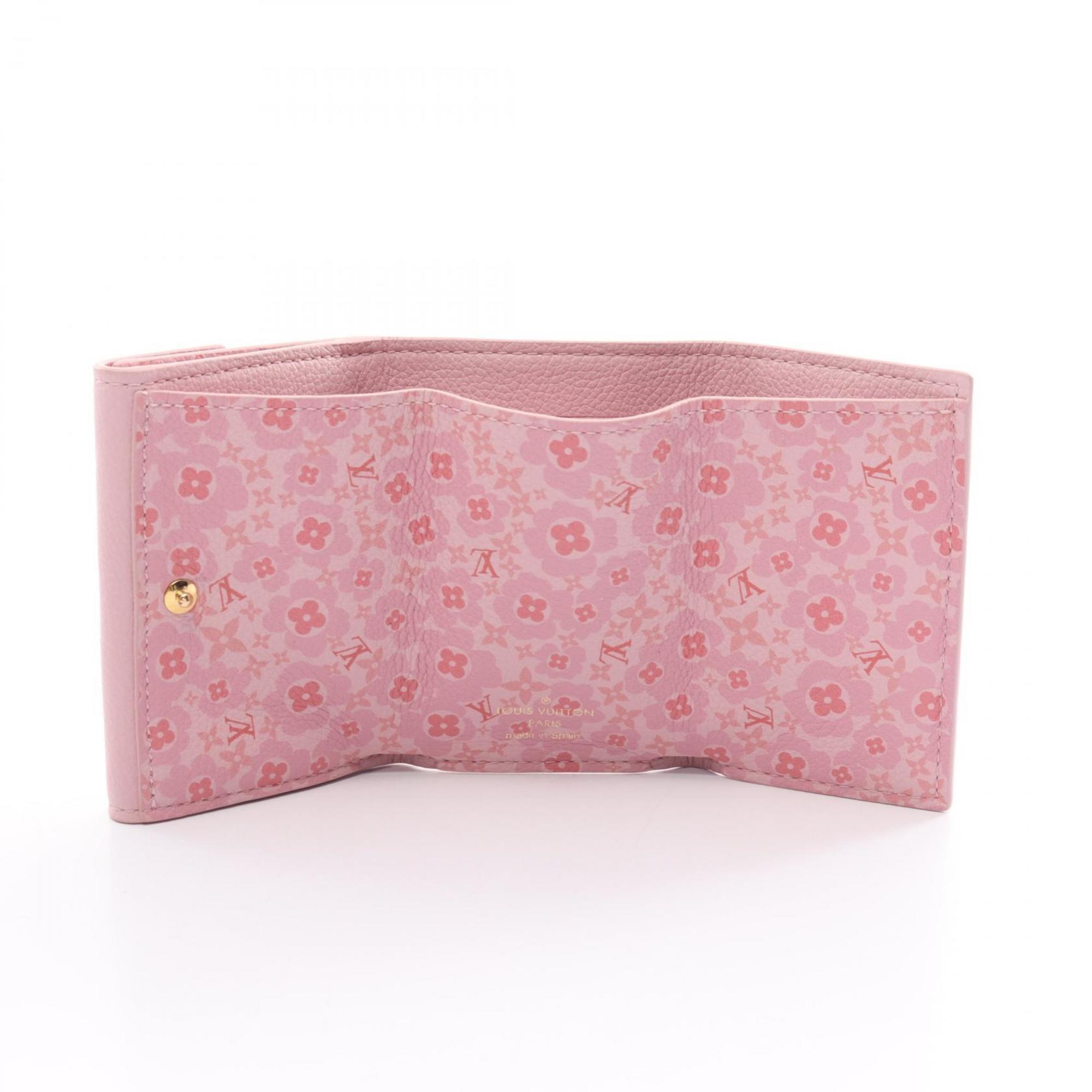 Louis Vuitton LOUIS VUITTON Portefeuille Lock Tri-fold Wallet Leather Taurillon Women's Pink M80088