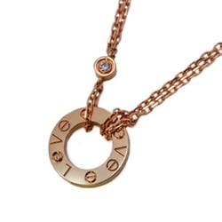 Cartier Necklace Love Circle 1PD Diamond K18PG Pink Gold Ladies