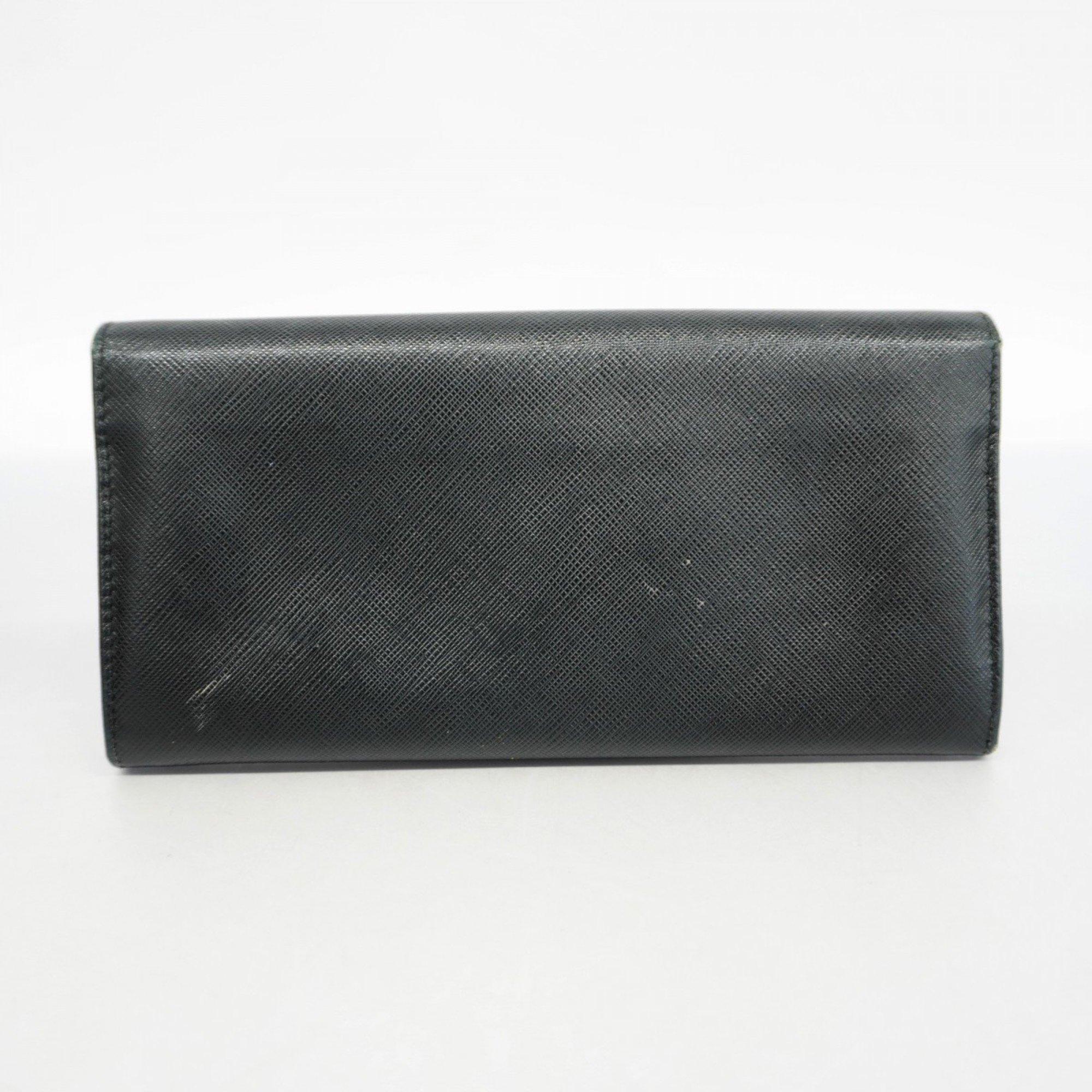 Salvatore Ferragamo Long Wallet Gancini Leather Black Women's