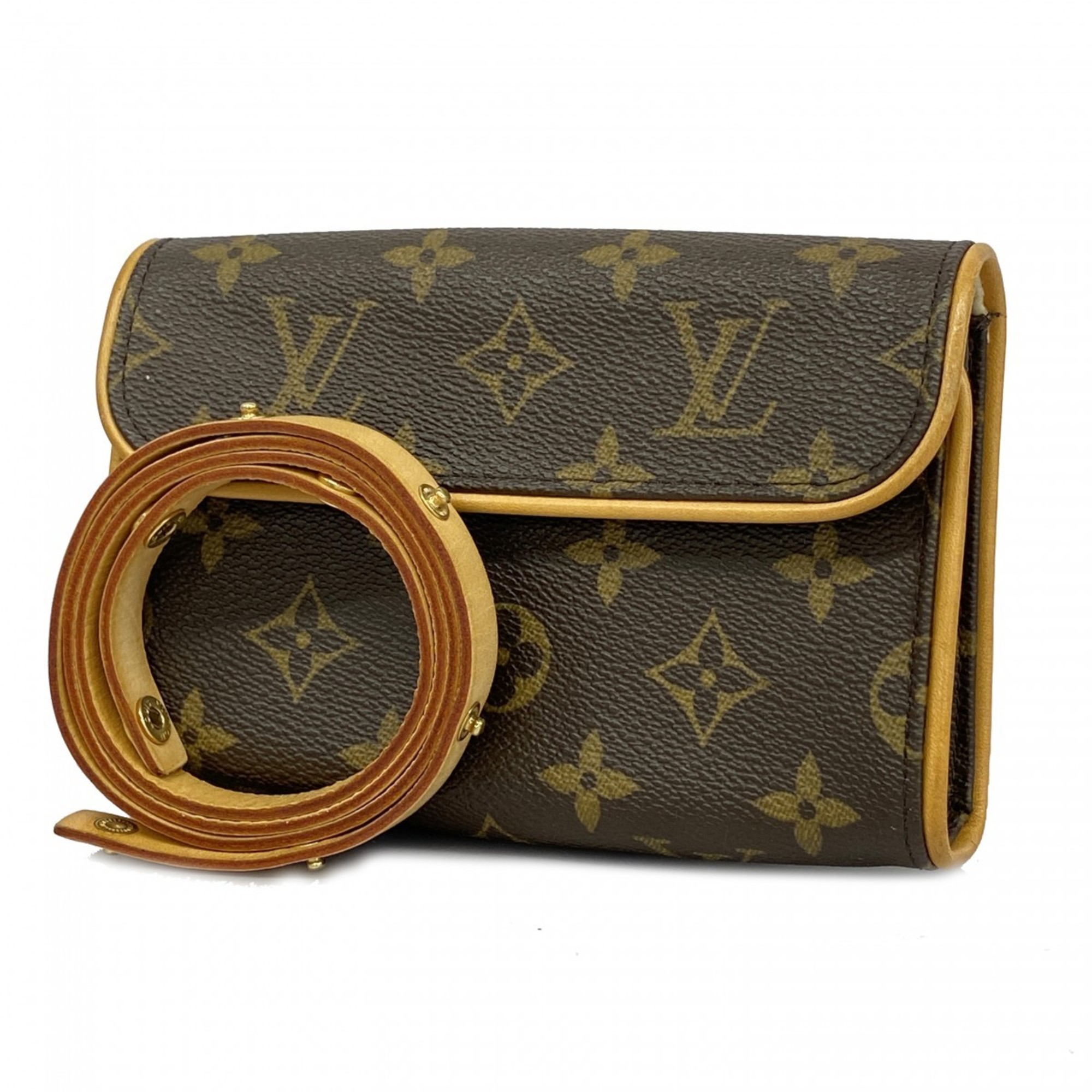 Louis Vuitton Waist Bag Monogram Pochette Florentine M51855 Brown Women's