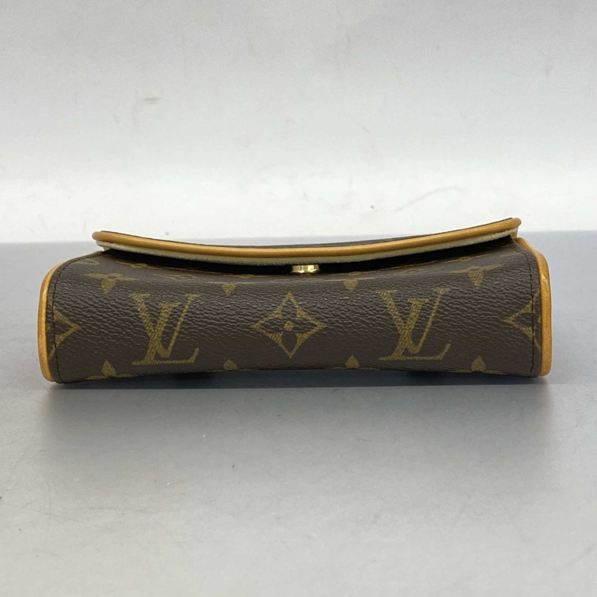 Louis Vuitton Waist Bag Monogram Pochette Florentine M51855 Brown Women's