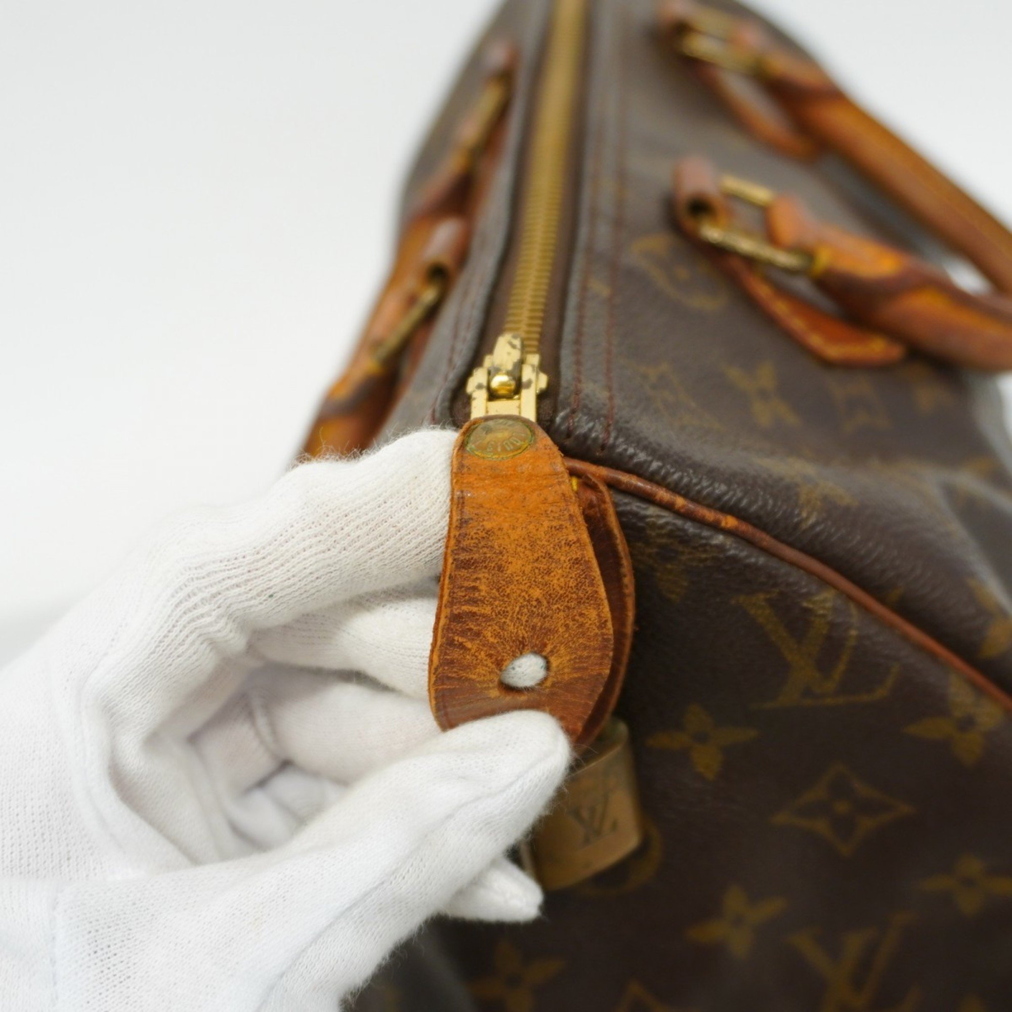 Louis Vuitton Handbag Monogram Speedy 30 M41108 Brown Ladies