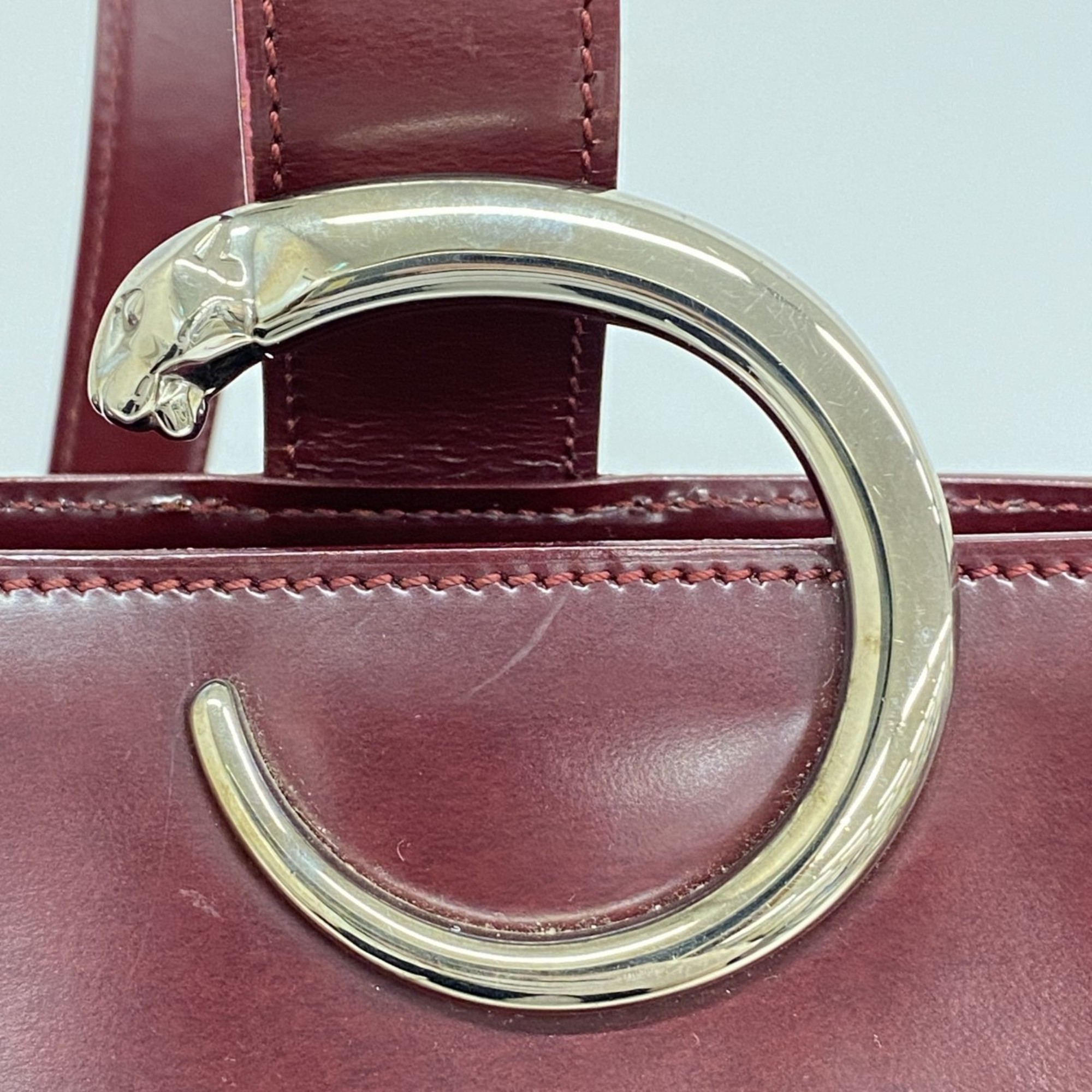 Cartier shoulder bag Panther enamel Bordeaux ladies