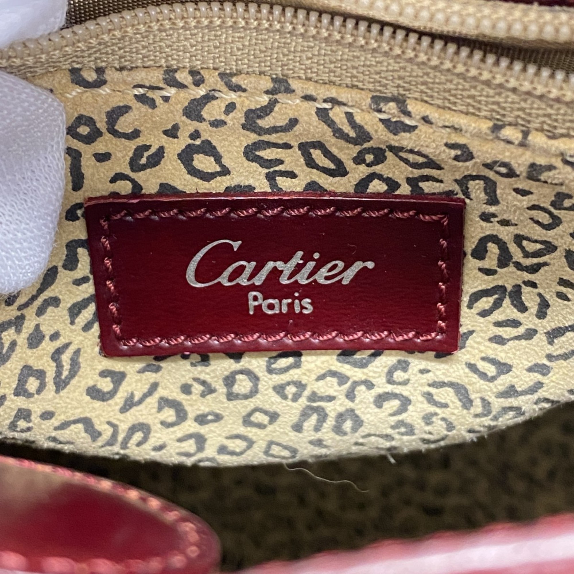 Cartier shoulder bag Panther enamel Bordeaux ladies