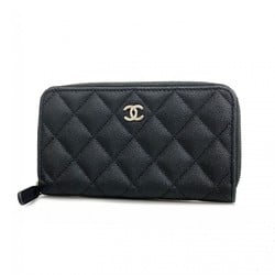 Chanel Wallet Matelasse Caviar Skin Black Women's