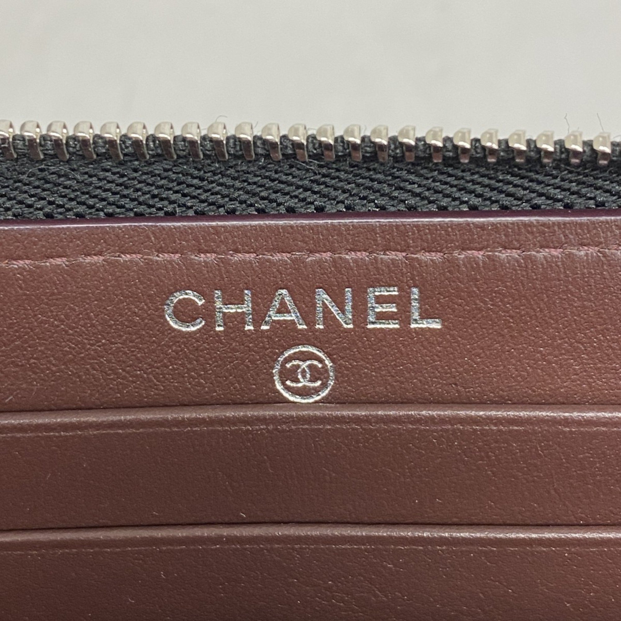 Chanel Wallet Matelasse Caviar Skin Black Women's