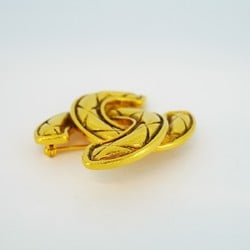 Chanel Brooch Coco Mark Matelasse GP Plated Gold Ladies