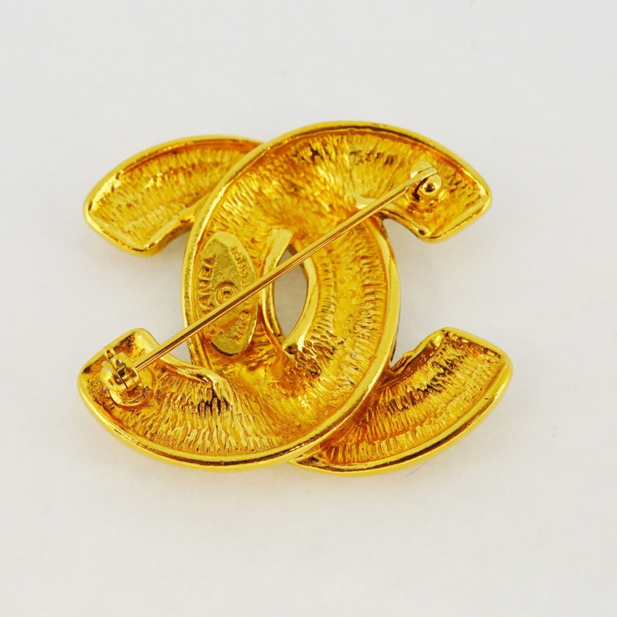 Chanel Brooch Coco Mark Matelasse GP Plated Gold Ladies