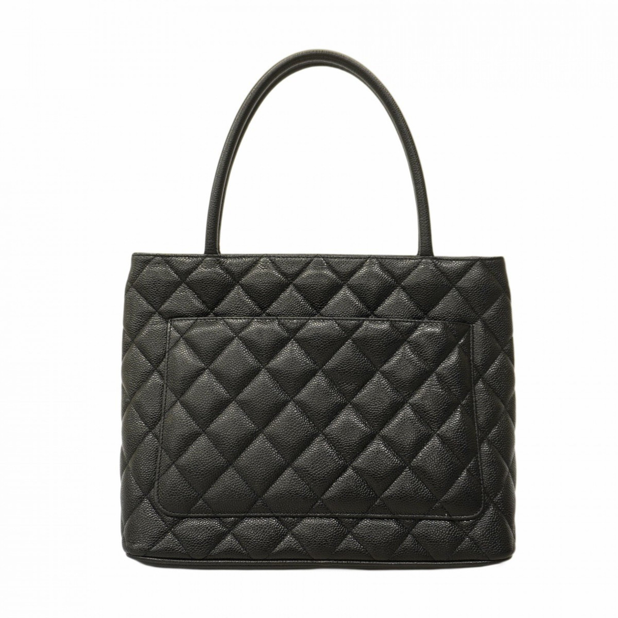 Chanel Tote Bag Reproduction Caviar Skin Black Women's