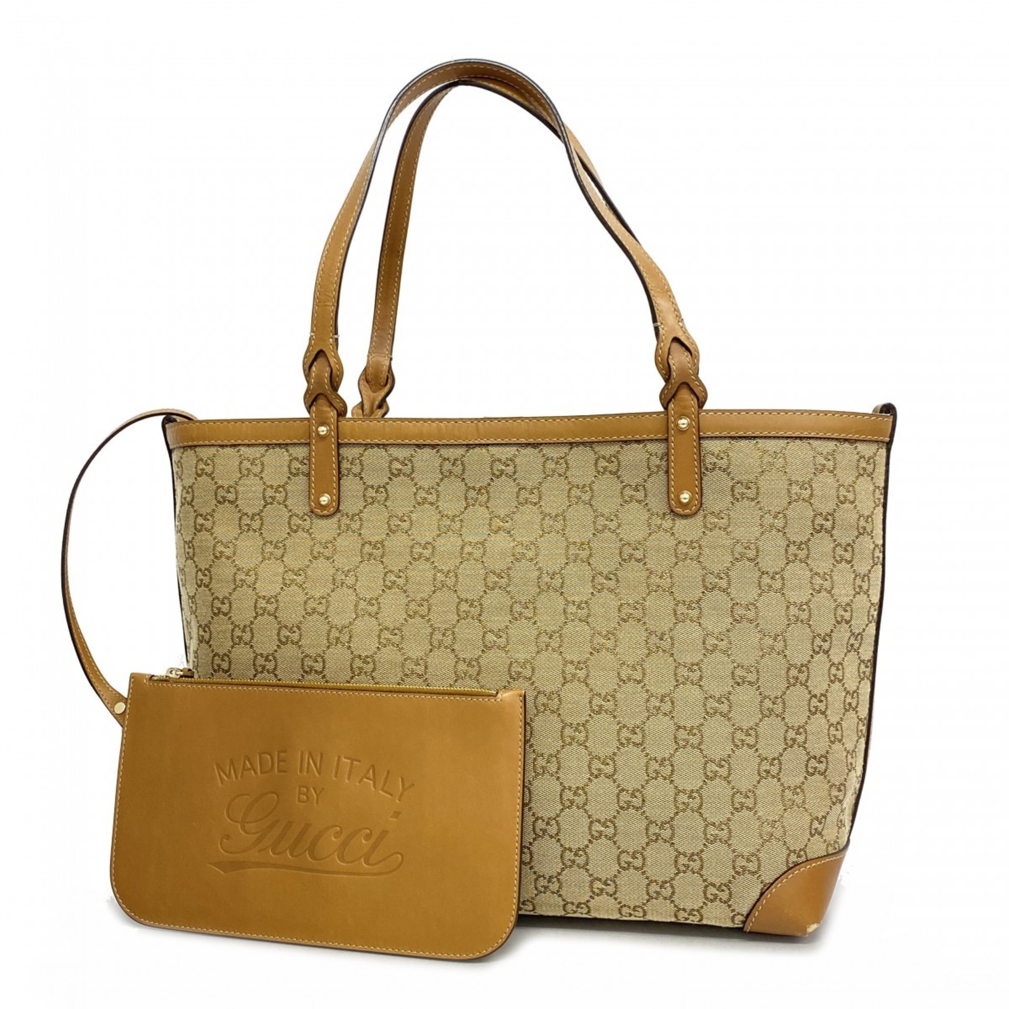 Gucci Tote Bag GG Canvas 247209 Brown Women's