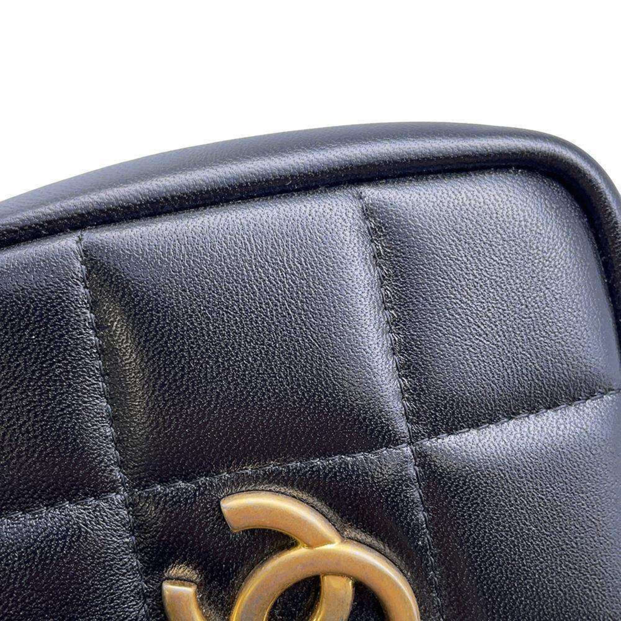 Chanel Waist Pouch Matelasse Coco Mark Lambskin CHANEL Bag Wallet/Coin Case Black