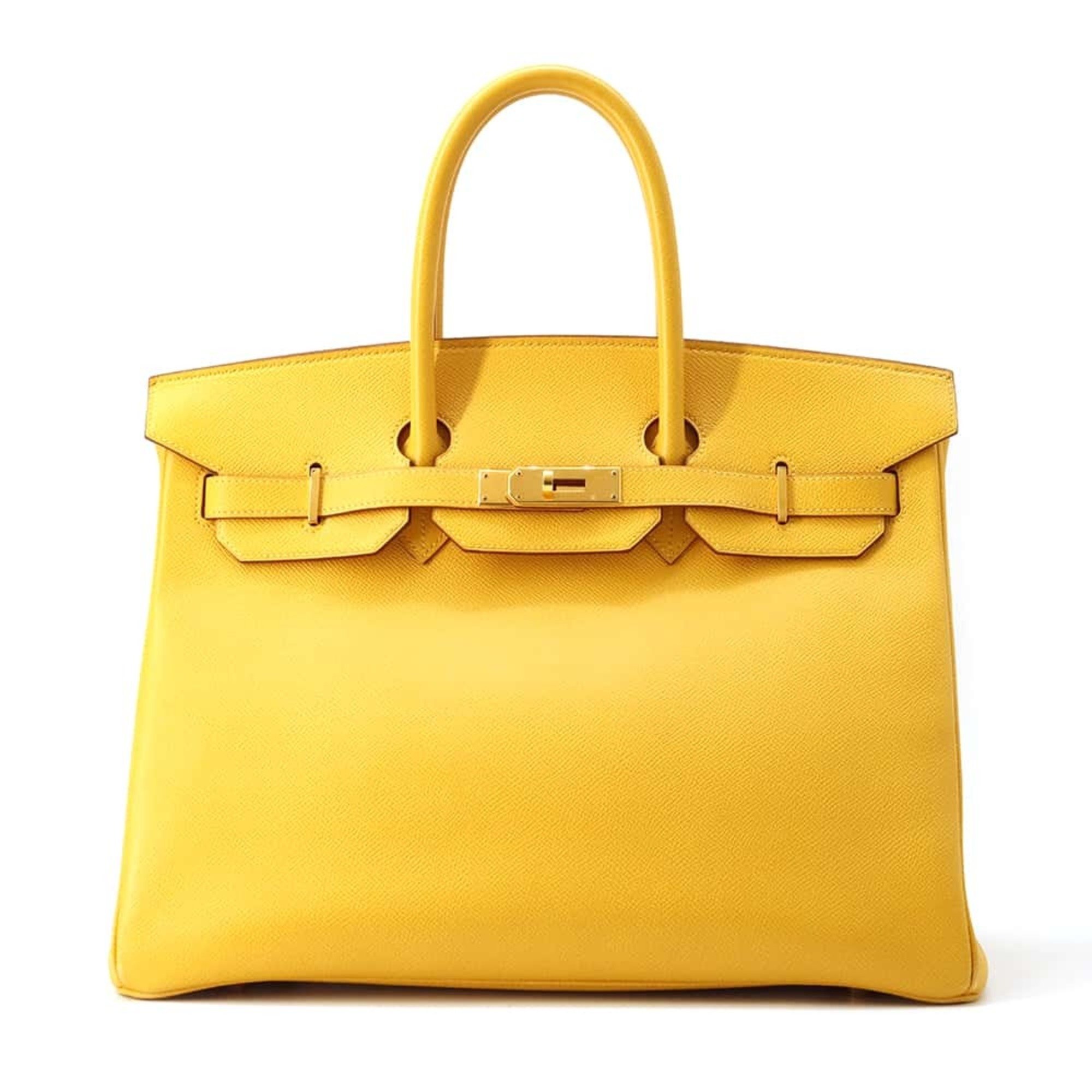 Hermes Birkin 35 Yellow Cushvel □D stamp HERMES handbag