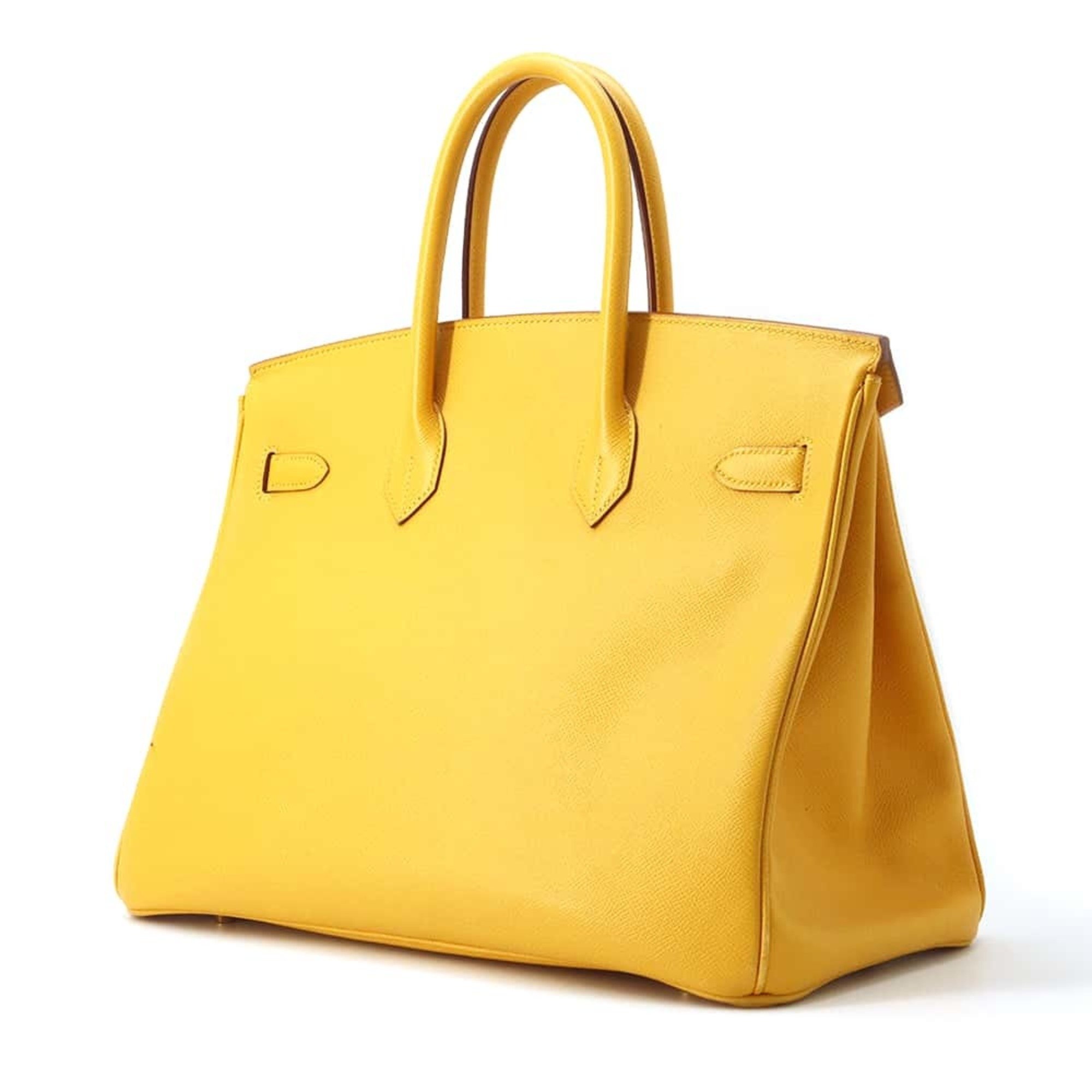 Hermes Birkin 35 Yellow Cushvel □D stamp HERMES handbag