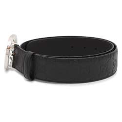 Gucci Belt Signature Leather Size 90 411924 GUCCI Men's Black