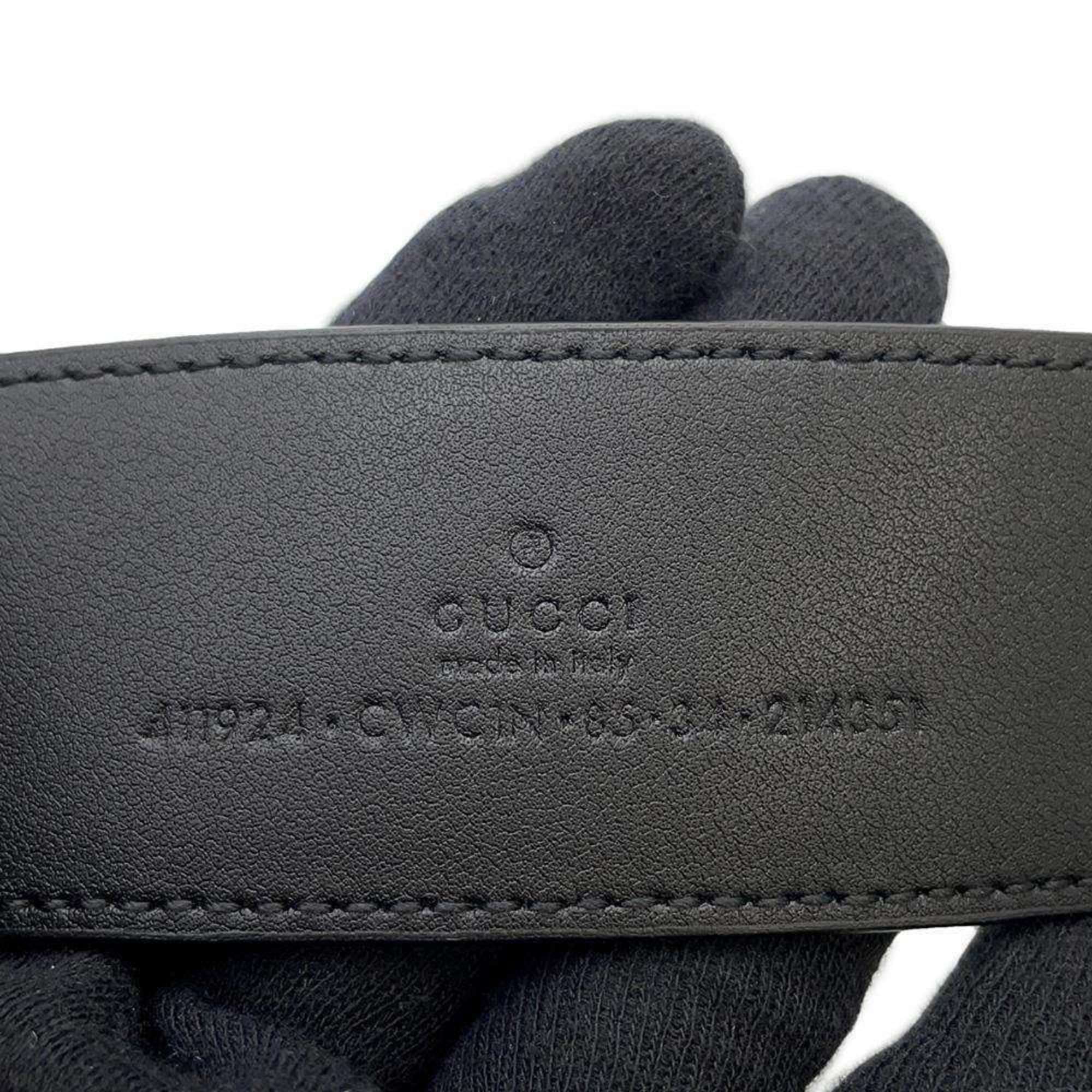 Gucci Belt Signature Leather Size 90 411924 GUCCI Men's Black