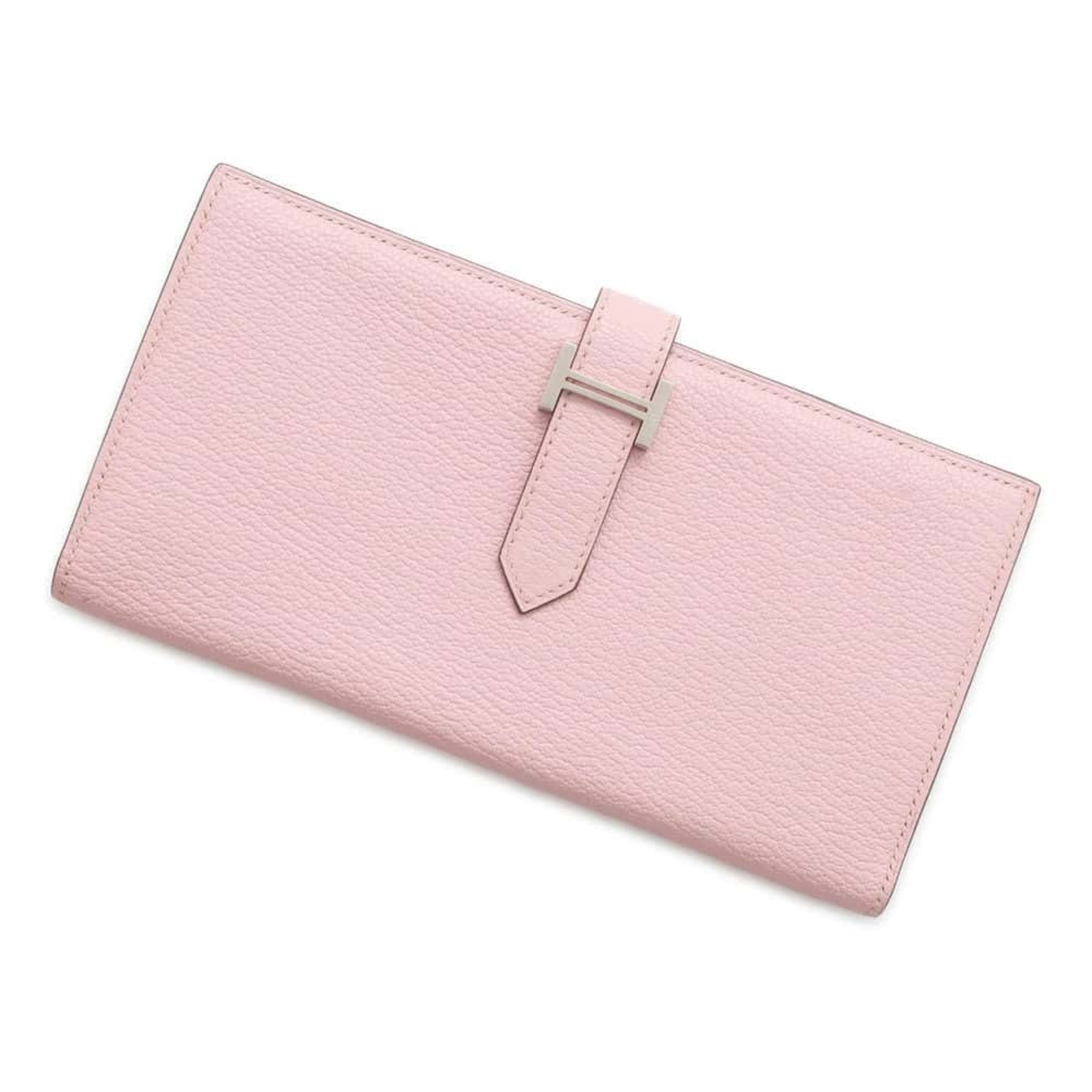 Hermes Long Wallet Bearn Soufflet Etoupe Chevre Mysore D Stamp HERMES