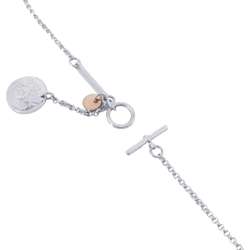 Hermes Necklace Exlibris PM SV925 Silver K18PG Pink Gold HERMES Pendant