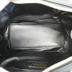 Chanel Shoulder Bag Matelasse Lambskin Black Champagne Ladies