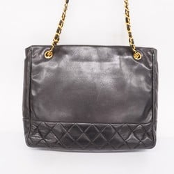 Chanel Shoulder Bag Matelasse Lambskin Black Women's