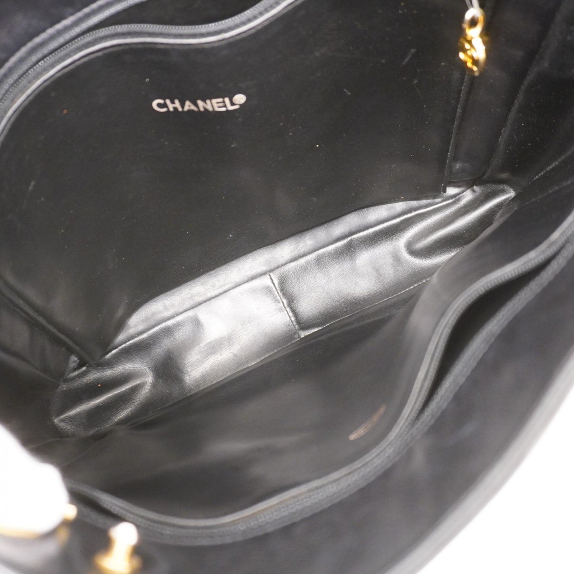 Chanel Shoulder Bag Matelasse Lambskin Black Women's