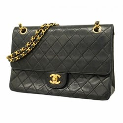 Chanel Shoulder Bag Matelasse Lambskin Black Women's