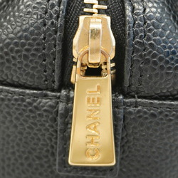 Chanel Shoulder Bag Matelasse Caviar Skin Black Women's