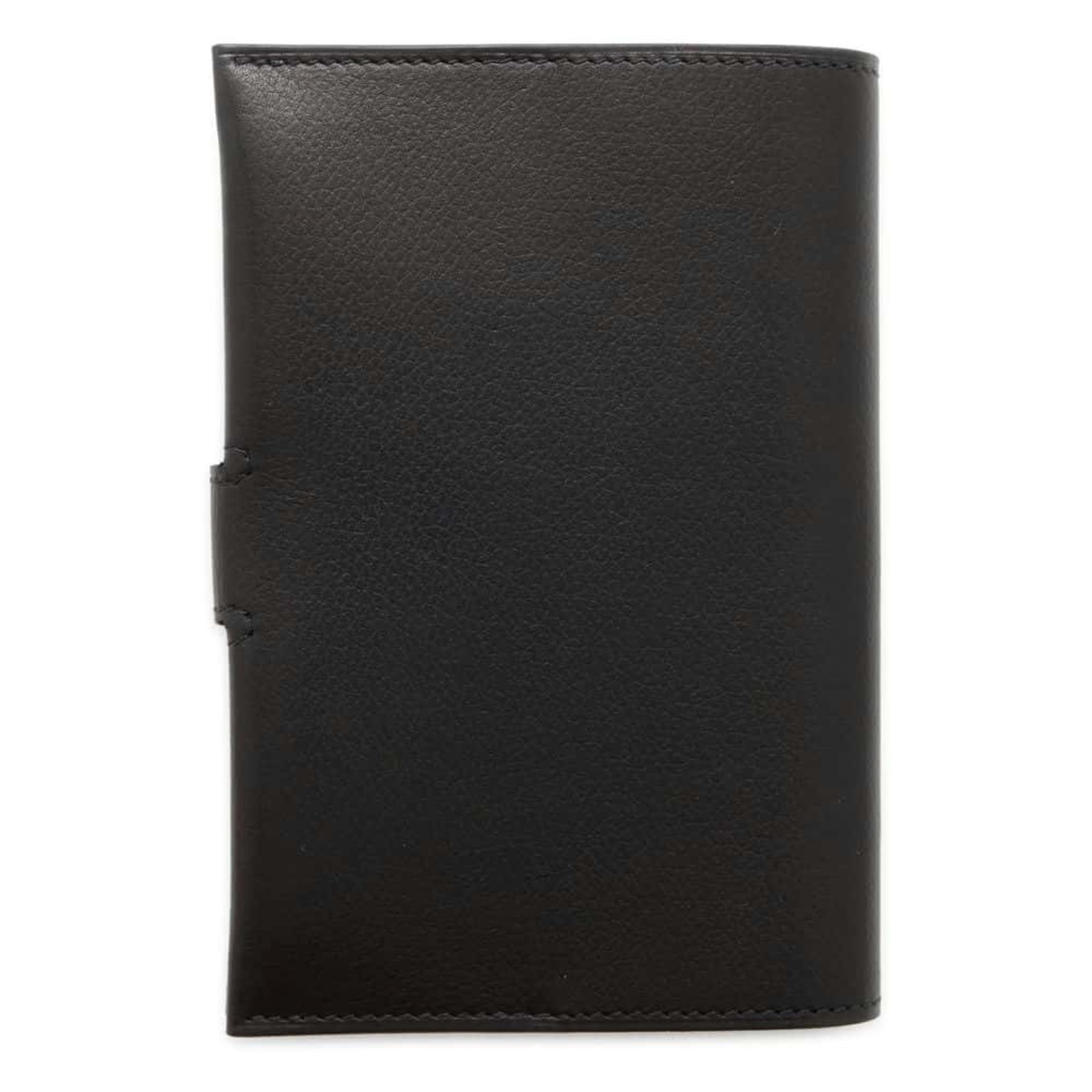 Hermes Passport Case RMS Black Evergrain Calfskin B Stamp Notebook Cover