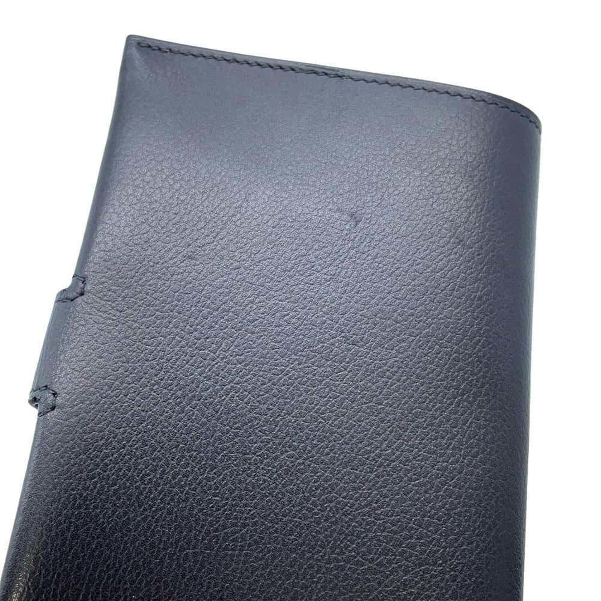 Hermes Passport Case RMS Black Evergrain Calfskin B Stamp Notebook Cover