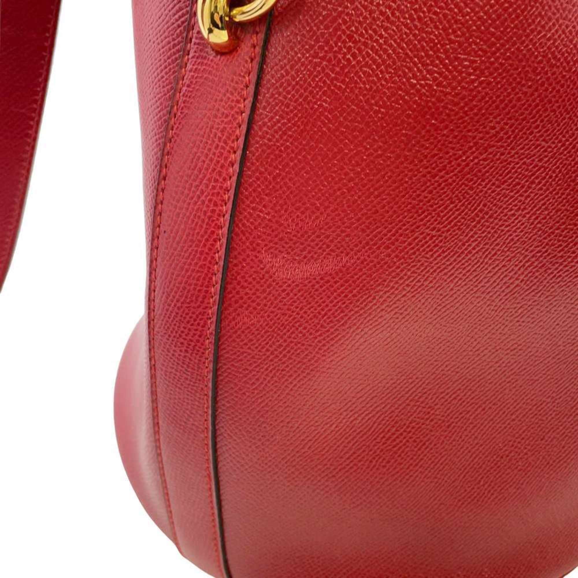 Hermes Shoulder Bag Farming GM Red Cushvel 〇S Stamp HERMES