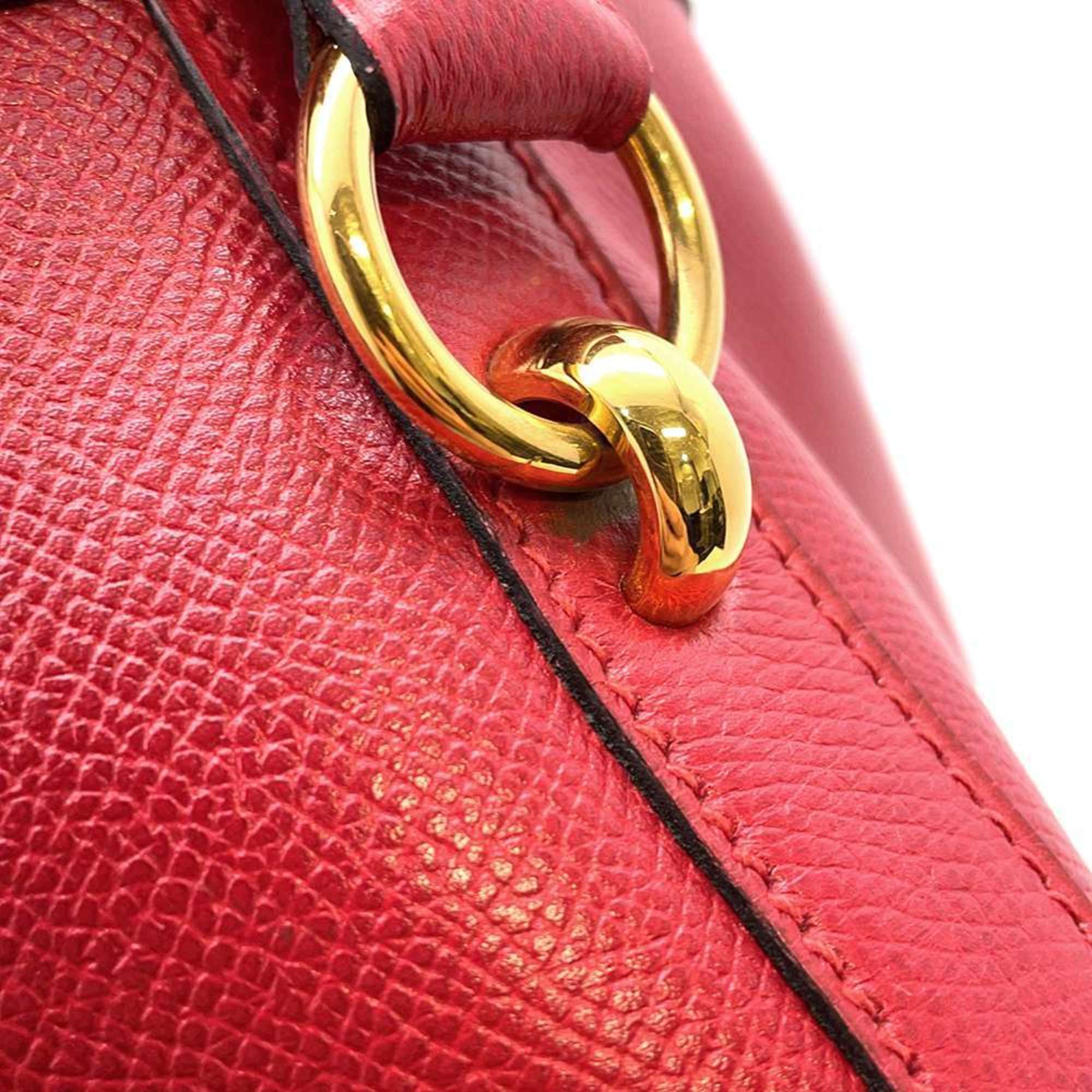 Hermes Shoulder Bag Farming GM Red Cushvel 〇S Stamp HERMES