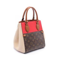 Louis Vuitton Fold Tote PM Bag Coated Canvas Leather Monogram Women's Brown Multicolor M45389