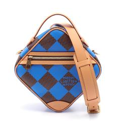 Louis Vuitton LOUIS VUITTON Chess Handbag Bag Coated Canvas Leather Damier Men's Blue Brown N40547