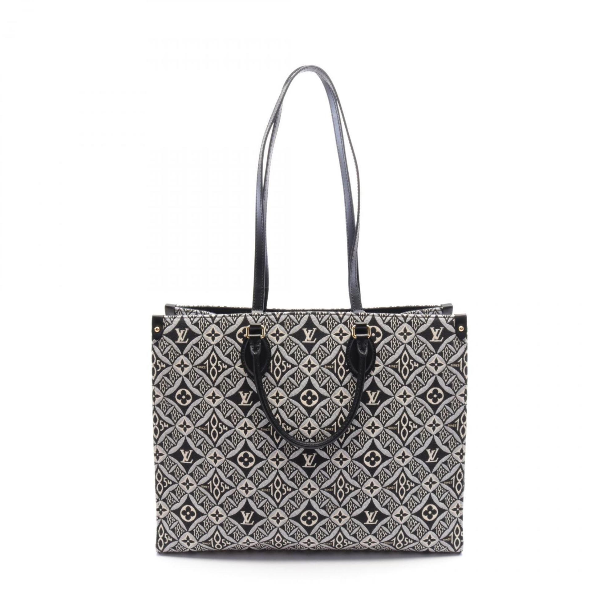 LOUIS VUITTON On the Go GM Since 1854 Tote Bag Canvas Leather Monogram Jacquard Women's Gray Black M57207