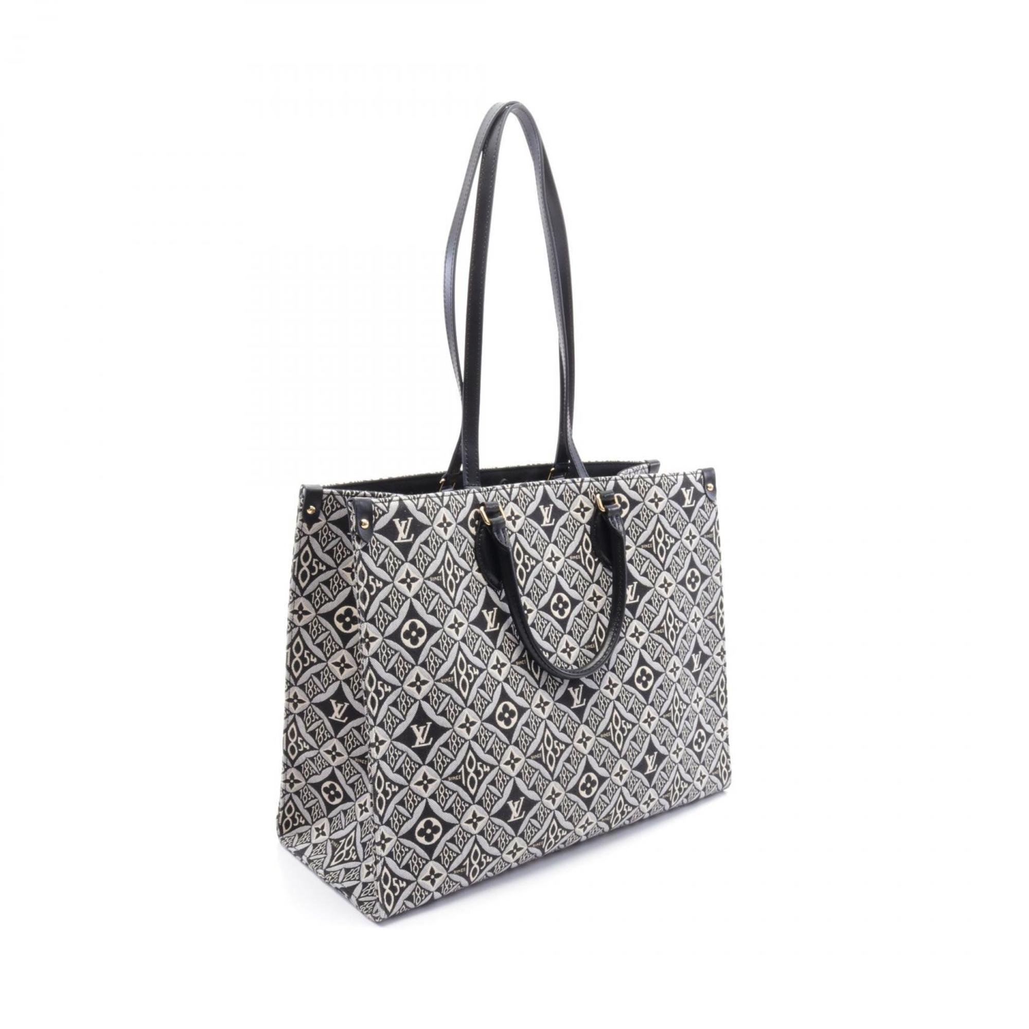 LOUIS VUITTON On the Go GM Since 1854 Tote Bag Canvas Leather Monogram Jacquard Women's Gray Black M57207