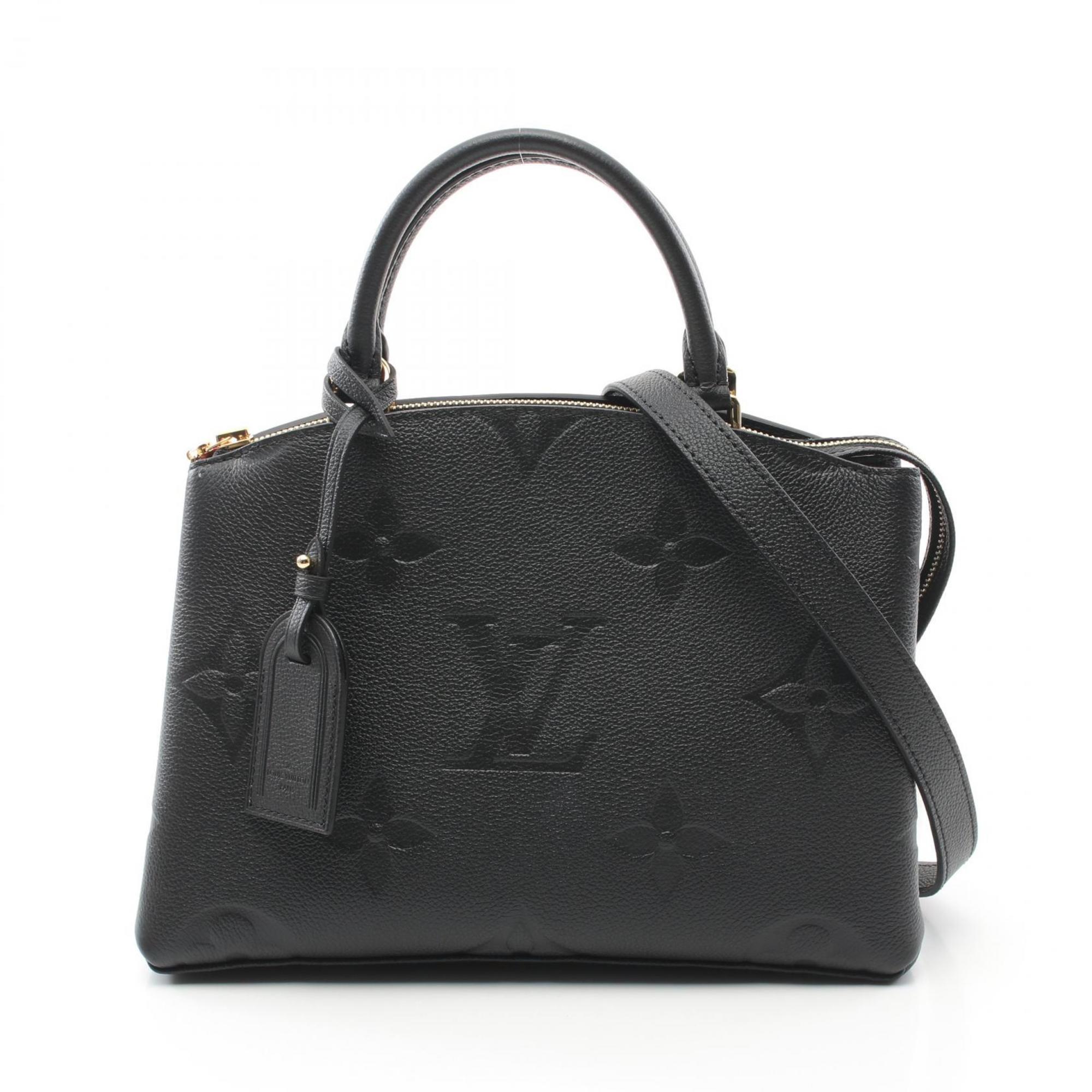 LOUIS VUITTON Petit Palais PM Handbag Bag Leather Monogram Empreinte Women's Black M58916