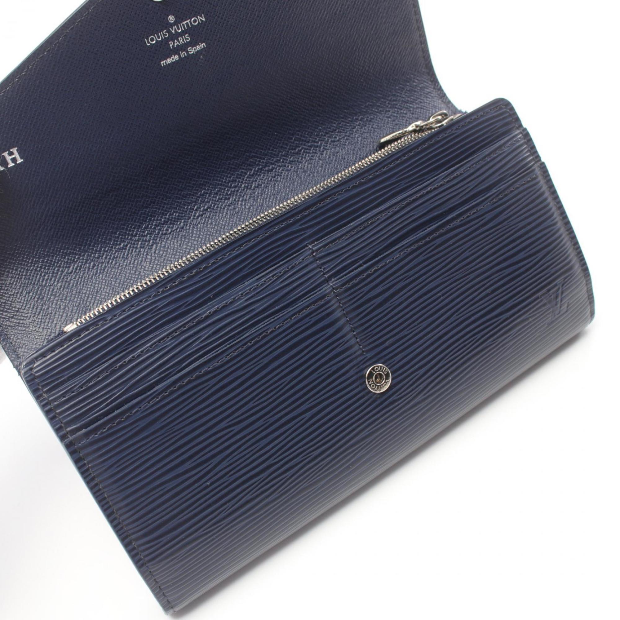 Louis Vuitton LOUIS VUITTON Portefeuille Sarah Epi Indigo Blue Bi-fold Long Wallet Leather Women's Navy M60585