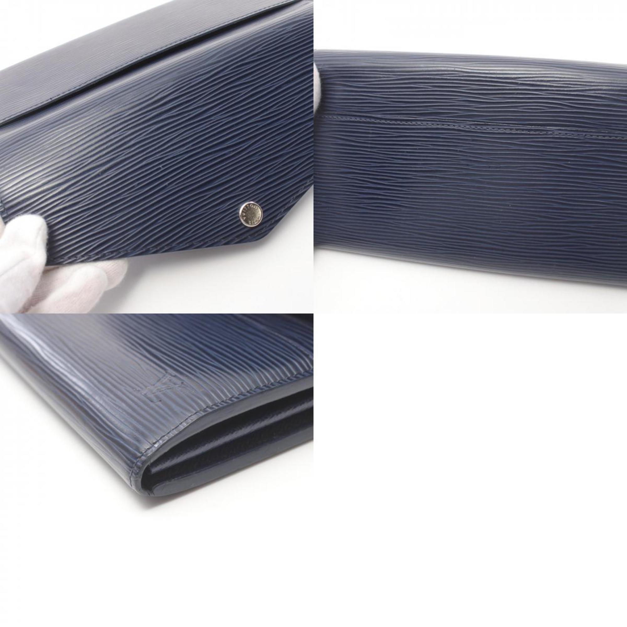 Louis Vuitton LOUIS VUITTON Portefeuille Sarah Epi Indigo Blue Bi-fold Long Wallet Leather Women's Navy M60585