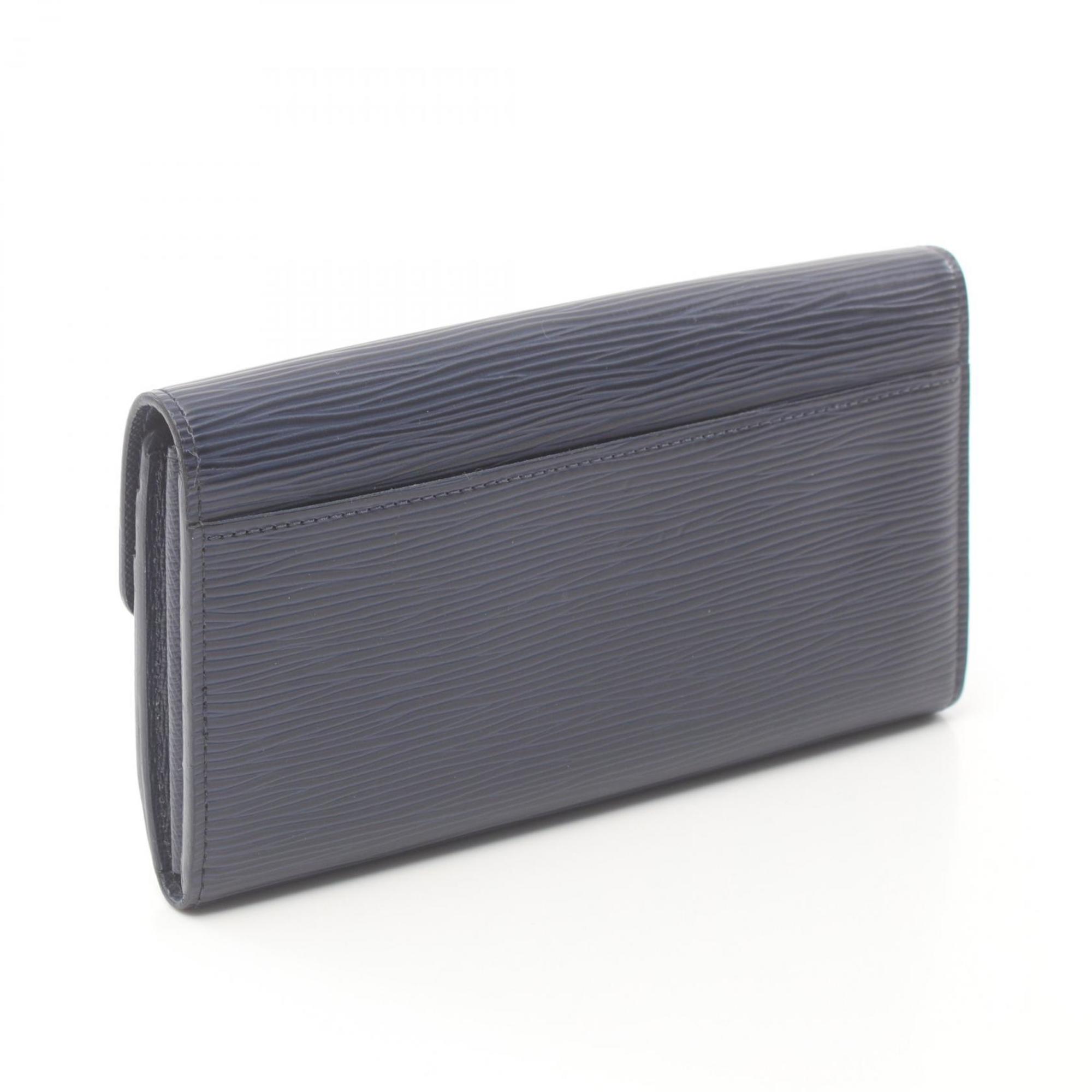 Louis Vuitton LOUIS VUITTON Portefeuille Sarah Epi Indigo Blue Bi-fold Long Wallet Leather Women's Navy M60585