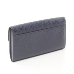 Louis Vuitton LOUIS VUITTON Portefeuille Sarah Epi Indigo Blue Bi-fold Long Wallet Leather Women's Navy M60585